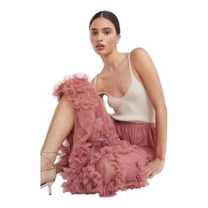 Anthropologie Pink Midi Skirt